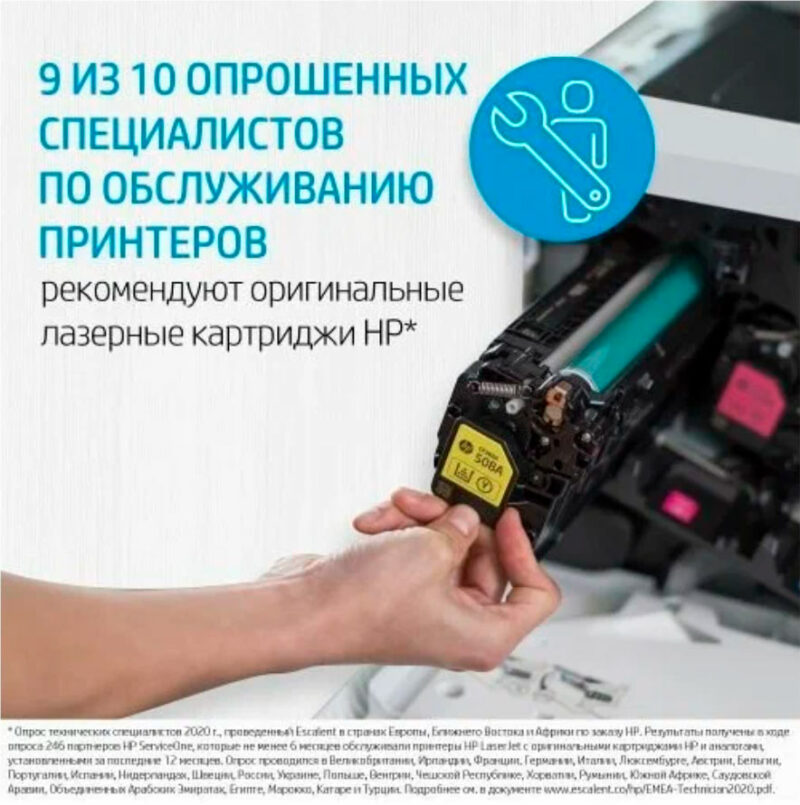 HP 654A, Оригинальный лазерный картридж HP LaserJet, Голубой (CF331A) — изображение 5